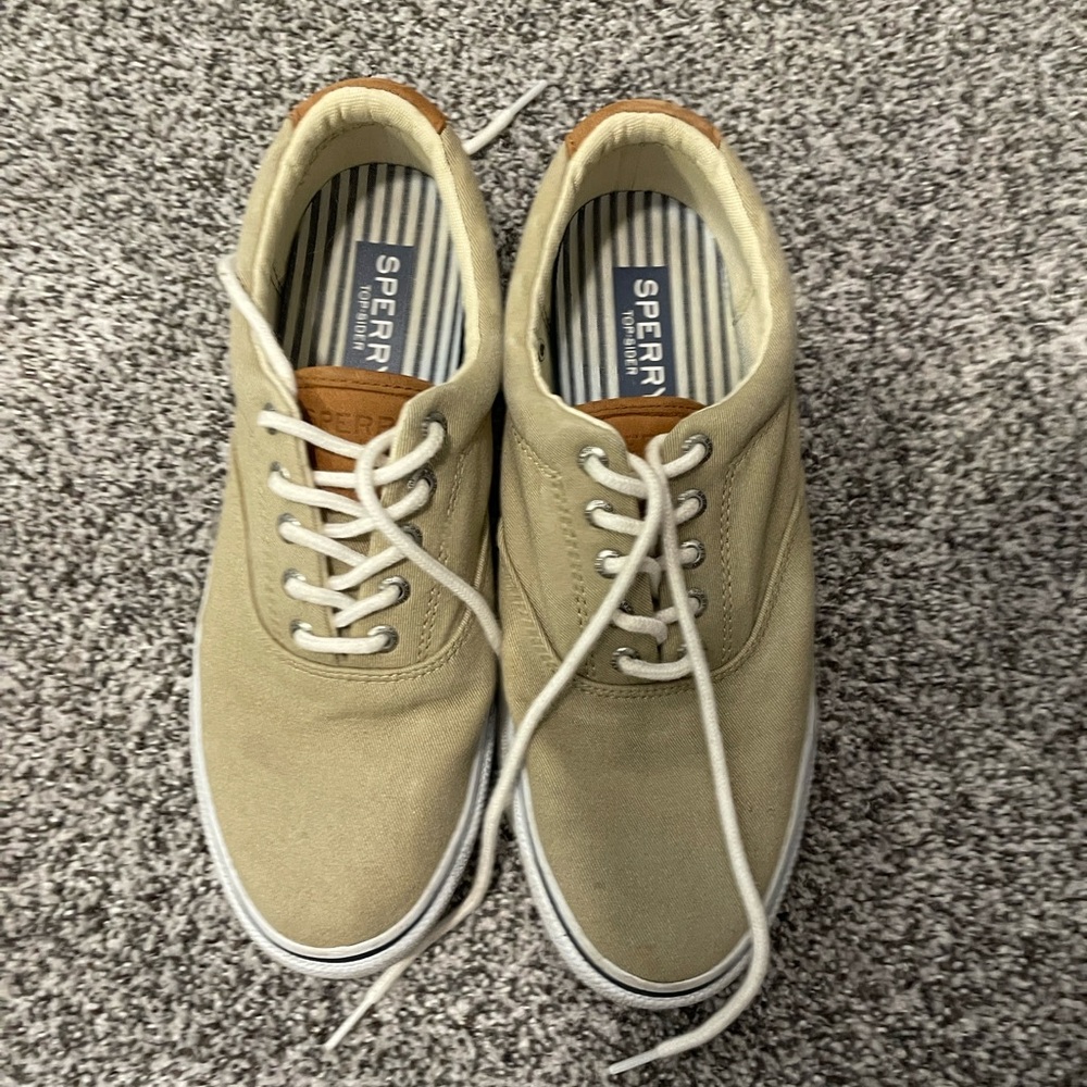 Sperry Men's Beige Canvas Boat Shoes